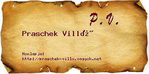 Praschek Villő névjegykártya